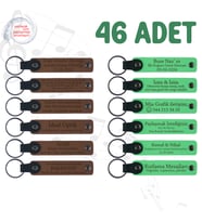 A Kahve & Fıstık Yeşili, Sınıf Öğretmeninden Hediye 46'lı Set Kişiselleştirilebilir Deri Anahtarlık
