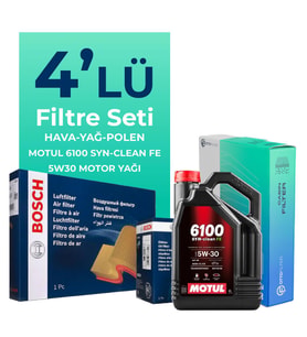 BOSCH Kia Venga 1.4 Dizel Filtre Bakım Seti Motul Motor Yağlı (2010-2014) 4 Lü