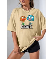 Unisex Gumball Baskılı T-shirt (Bej)