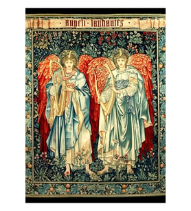 Sanat ve El Sanatları Hareketi. Angeli Laudantes. Edward Burne-Jones Tablo Ahşap Poster Dekoratif