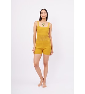 Peraluna IRIS BODY Ajurlu Kadın Triko Body - Hardal
