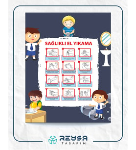 Sağlıklı El Yıkama Posteri 35x50 cm