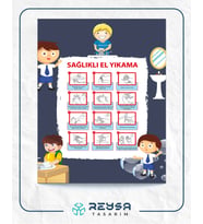 Sağlıklı El Yıkama Posteri 35x50 cm