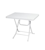 Omnipazar MT-GFM210 Picnic Plastik Dikdörtgen Katlanır Bahçe Balkon Masa 60x85 cm Beyaz