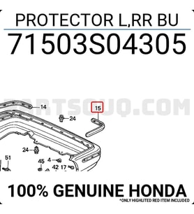 Honda Civic Arka Tampon Bandı Sedan Sol 1995-1999 (Oem No:  71503S04305)
