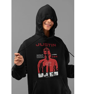 Justin Bieber Baskılı Unisex Oversize Şarkıcı Hoodie