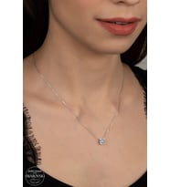 SWAROVSKİ CRYSTAL ÜÇLÜ TEK TAŞ 925 AYAR GÜMÜŞ KOLYE