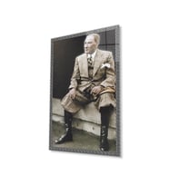 Atatürk Cam Tablo 4mm Dayanıklı Temperli Cam, Atatürk Glass Wall Art (Çok Renkli)