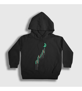 Presmono Unisex Çocuk Siyah To The Moon Bitcoin Kapüşonlu Sweatshirt 264477tt