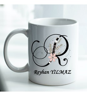 Kişiye Özel Baskılı R Harfli Kupa Bardak