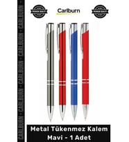 #Kalem Lüks Kurumsal Promosyon Logolu Hediyelik Ofis Şık Kaliteli Metal Tükenmez Kalem Mavi - 1 Adet
