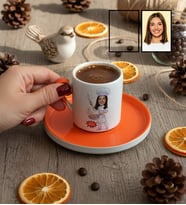 Kişiye Özel Karikatürlü Aşçı Türk Kahvesi Fincanı Aşçılar Günü Hediyesi