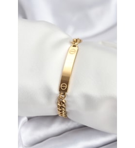 316L Çelik Gold Renk Yazı Yazmaya Uygun Kadın Bileklik TJ-BB7918