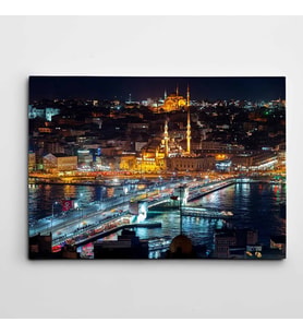 Haliç Gece Manzarası Kanvas Tablo