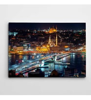 Haliç Gece Manzarası Kanvas Tablo