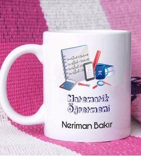Matematik Öğretmeni Tasarımlı Kişiye Özel Matematik Öğretmeni Kupa Bardak
