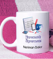 Matematik Öğretmeni Tasarımlı Kişiye Özel Matematik Öğretmeni Kupa Bardak