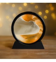 Dekoratif 3D Hareketli Sulu Yuvarlak Kum Saati Sandscape (Kahverengi)