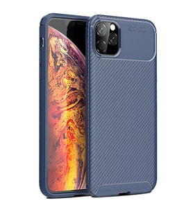 iPhone 11 Pro Max Kılıf Auto Focus Karbon Kapak - Lacivert