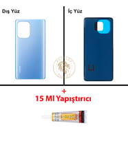 Xiaomi Mi 11 Ufuk Mavisi Arka Pil Kapağı Batarya Kapağı Lazer Kesim + B-7000 Yapıştırıcı
