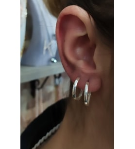 Gümüş 14 mm taşsız halka küpe
