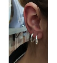Gümüş 14 mm taşsız halka küpe
