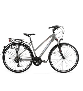 Bisan TRX8200 City 28 Jant 21Vites 45CM Kadro Bayan Şehir Bisikleti Açık Metalik Gri / Beyaz Pembe