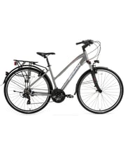 Bisan TRX8200 City 28 Jant 21Vites 45CM Kadro Bayan Şehir Bisikleti Açık Metalik Gri / Beyaz Pembe