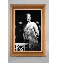 Altın Varaklı Paspartulu Çerçeveli Atatürk Tablo nt1140