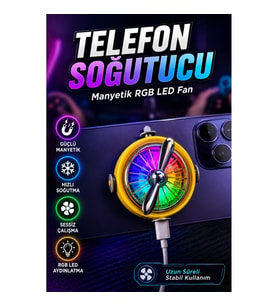 Manyetik RGB LED Telefon Soğutucu Fan