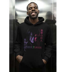 Eren Yeager Attack On Titan Baskılı Unisex Oversize Anime Karakter Hoodie