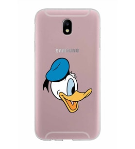 Samsung Galaxy J7 Pro Kapak Donald Duck Tasarımlı Şeffaf Silikon Kılıf