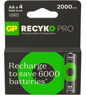 Batteries ReCyko Pro AA Kalem Ni-Mh Şarjlı Pil, 1.2 Volt, 4'lü Kart