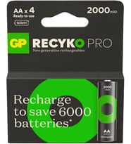Batteries ReCyko Pro AA Kalem Ni-Mh Şarjlı Pil, 1.2 Volt, 4'lü Kart