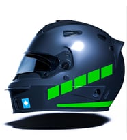 Şerit Tasarımlı Orman Yeşili Motosiklet Kask Sticker Çınar Extreme