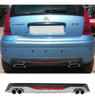 Citroen C3 Gri Difüzör Difizör Yuvarlak Egzoz Görünüm Reflektörlü