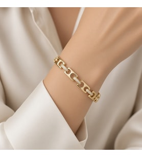 STİL İNCİSİ/XUPING JEWELRY KARE DÜĞME ZİRKON TAŞLI BİLEKLİK