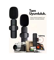 Type-c Çiftli Kablosuz Yaka Mikrofon Seti Telefon Vlog Canlı Yayın Tiktok Youtube Uyumlu