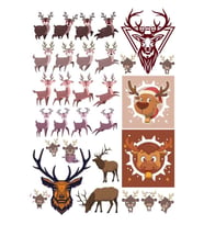 Geyik Sticker Set-1 25 Parça Telefon, Tablet, Defter, Laptop Sticker