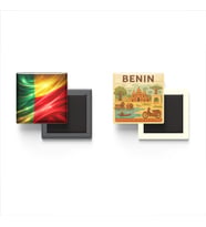Buzdolap Magnetleri - Benin Bayrağı ve Paper Cut Tema - 2'li Set Magneti