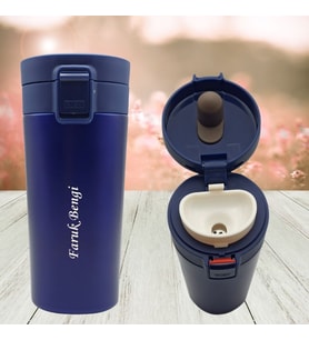 KİŞİYE ÖZEL İSİM BASKILI KAPAK KİLİDİ VE TUŞ MEKANİZMALI KAYDRIMAZ TABANLI TERMOS 380 ML