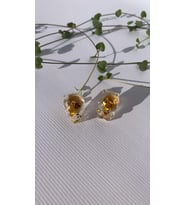 Şeffaf Gold Glitter Süslemeli Su Aygırı Şekil Gold Aksesuarlı Epoksi Küpe El Yapımı Hediyelik