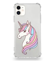 Apple iPhone 11 Uyumlu Köşe Korumalı Antişok  Kapak Unicorn Tasarımlı Şeffaf Silikon Kılıf