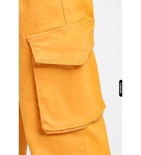 Cepli Kız Çocuk Kargo Cep Bol Paça Regular Pantolon 5-14 Yaş 23042