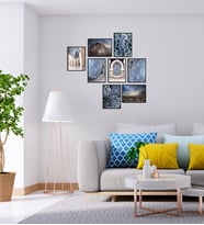 ÖZCANLAR ÇERÇEVE Çerçevesiz Çerçeve Görünümlü 8 Parça Mdf Tablo Seti Çoklu Baskı Seti Mdf Baskı ÖZC-MDF8A