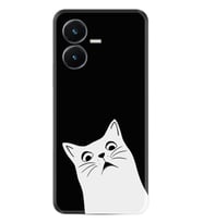 Vivo Y22S Kılıf Resimli Desenli Silikon Platinium Series Şaşkın Kedi 1900