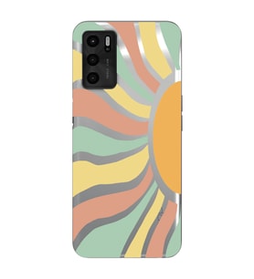 Oppo A16 Uyumlu Güneş Desenli Şeffaf Telefon Kılıfı