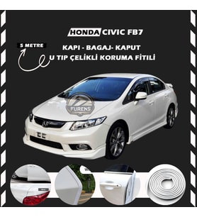 Honda Civic FB7 Oto Araç Kapı Koruma Fitili 5metre Parlak Beyaz Renk
