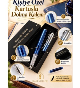 Kalemhane Kişiye Özel Kartuşlu Dolma Kalem – EF Uçlu, Özel Yazılı Hediyelik Kutulu