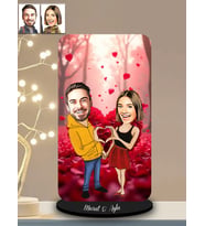 Kişiye Özel Sevgililer Günü Karikatür Ahşap Biblo Model 7-3